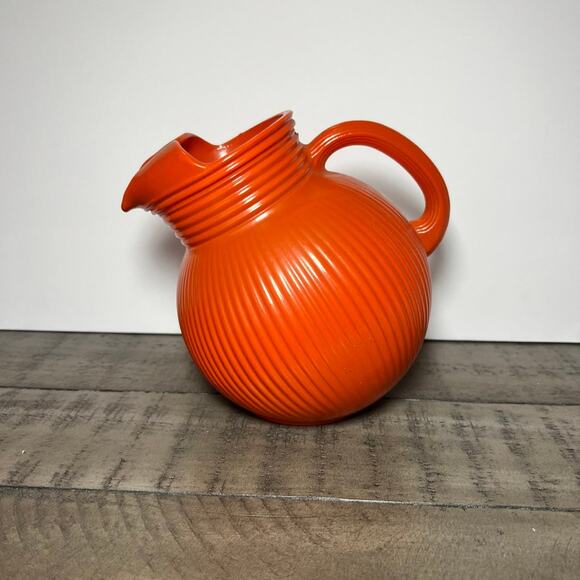 Vintage hazel atlas orange ribbed pitcher - Picture 1 of 8